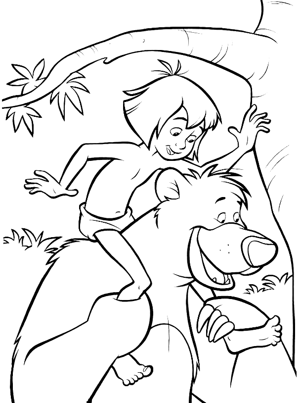 Baloo, Mowgli Värityskuva