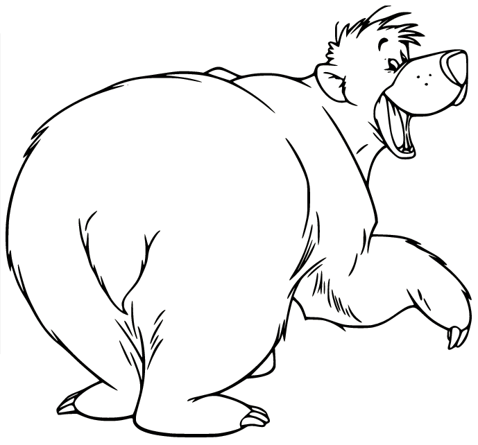 Baloo Viidakkokirjasta Värityskuva