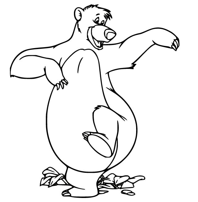 Baloo-karhu tanssii Värityskuva