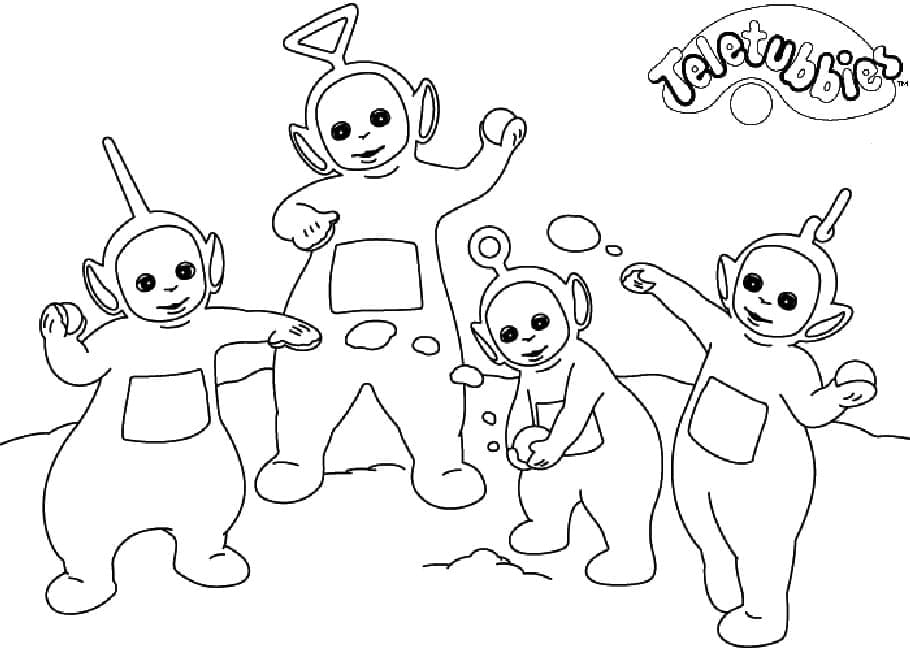 Dipsy, Tinky Winky, Po ja Laa-Laa Värityskuva