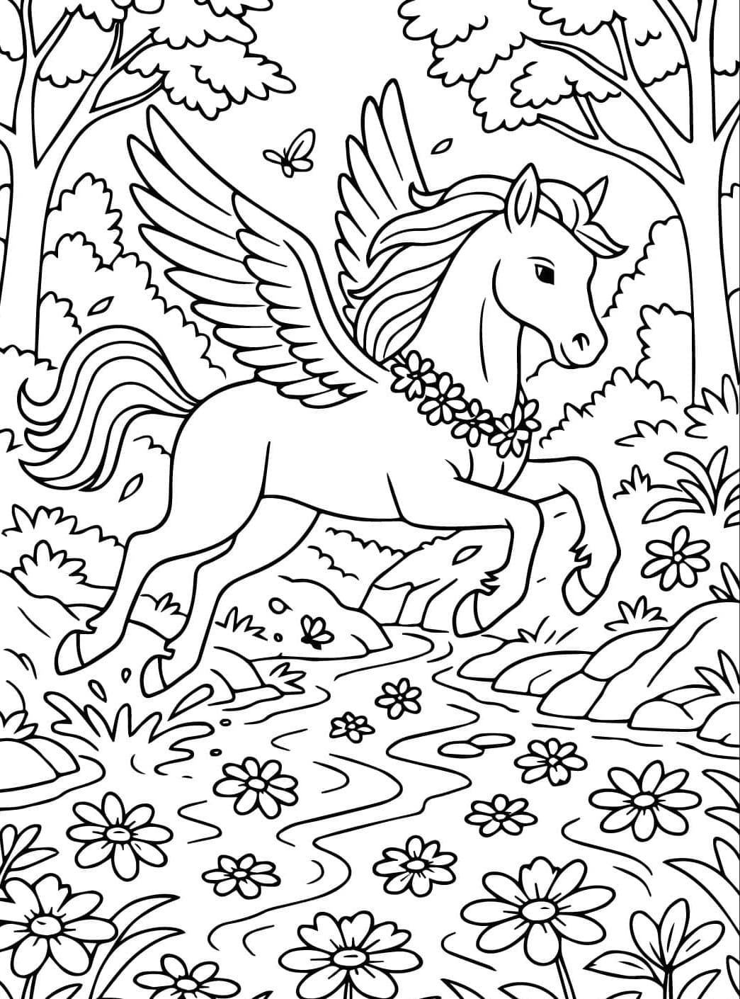 Fantasia Pegasus taideteos Värityskuva