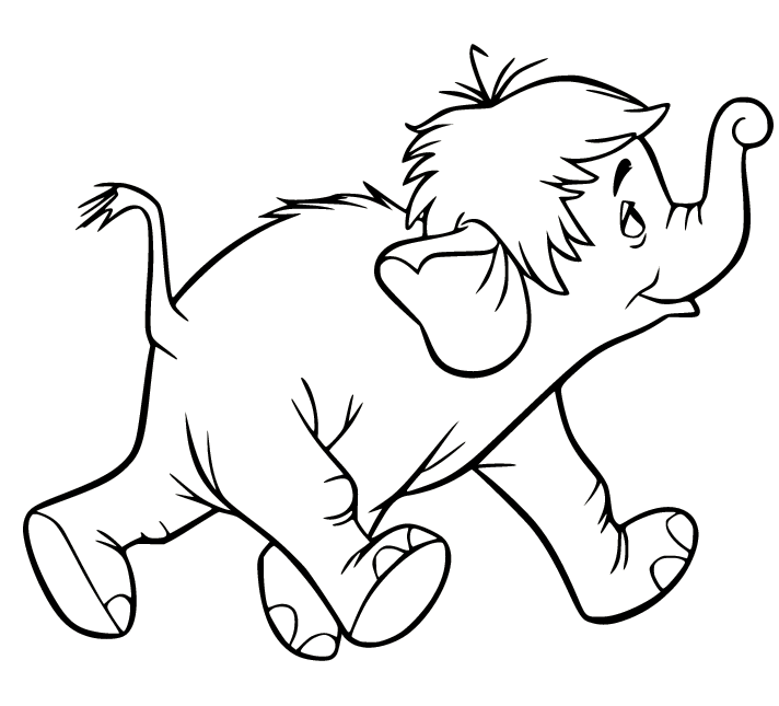 Hathi Jr. Viidakkokirjasta Värityskuva