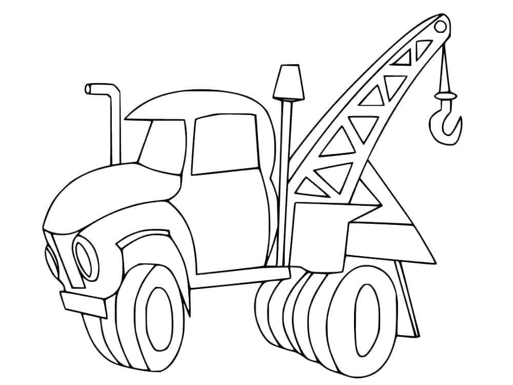 Hauska nosturiauto Värityskuva