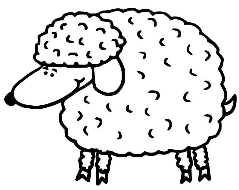 Hauska pörröinen lammas Värityskuva