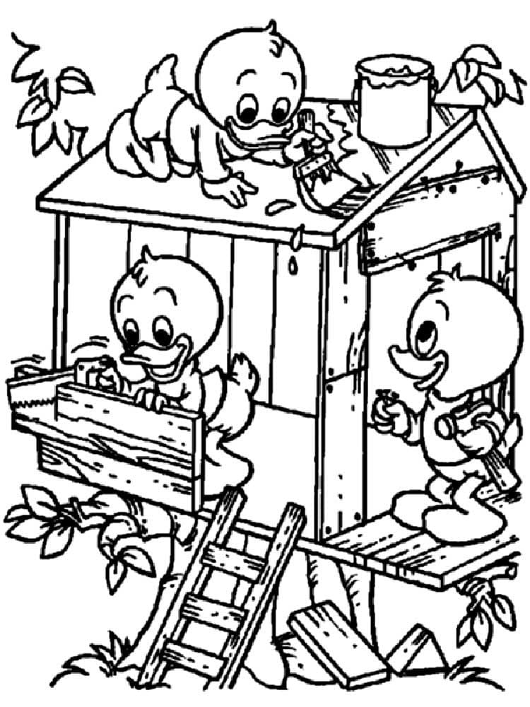 Huey, Dewey ja Louie Ankanpoikien Värityskuva