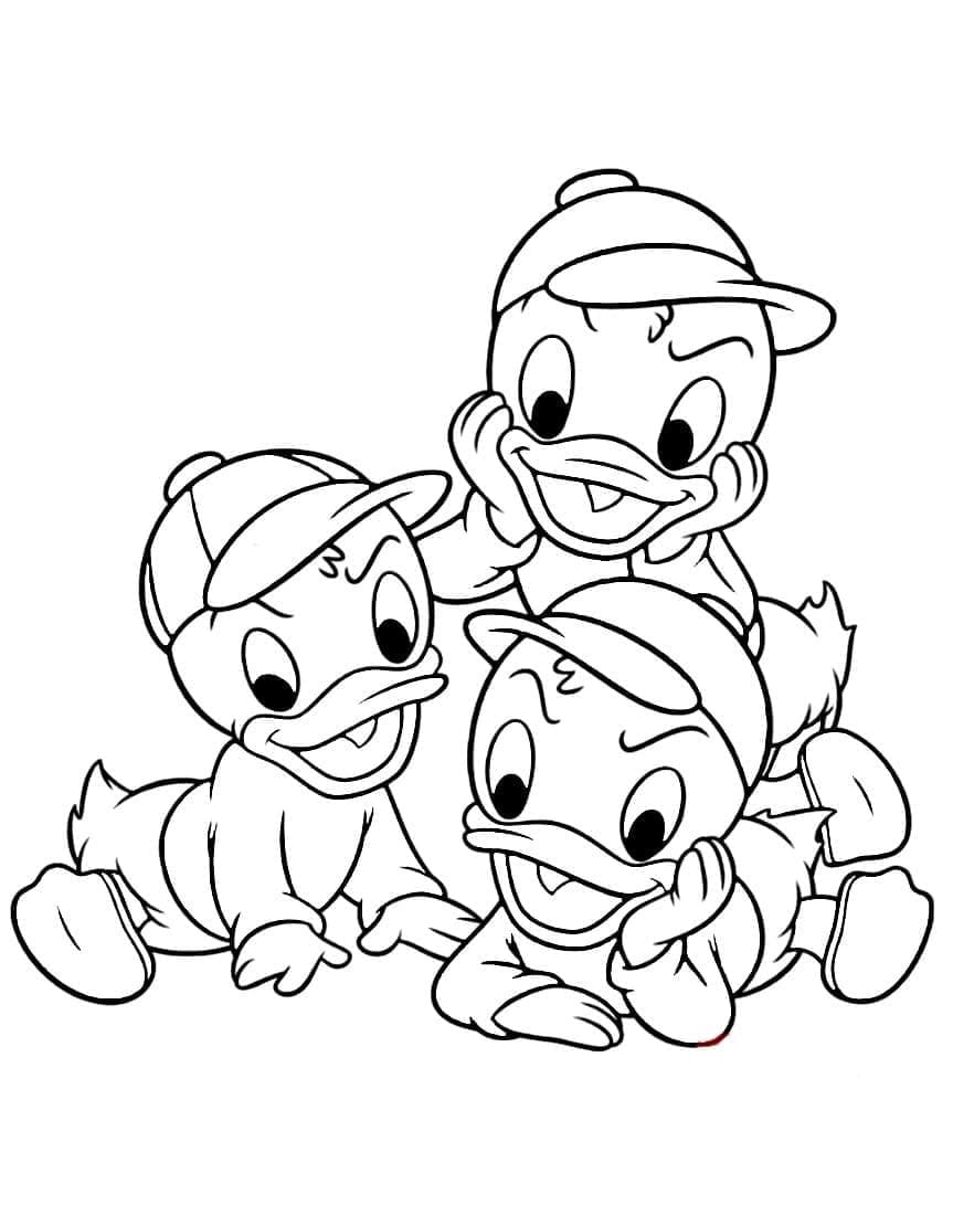 Huey, Dewey ja Louie Ankkatarinoissa Värityskuva