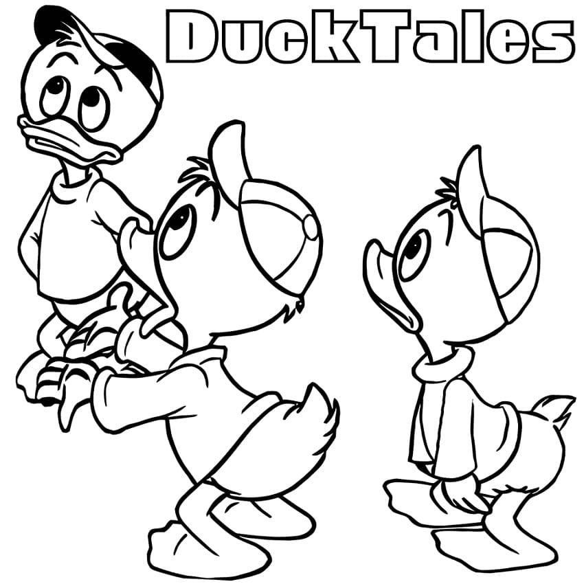 Huey, Dewey ja Louie-ankka Värityskuva