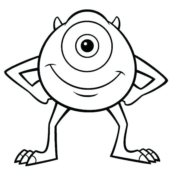 Hymyilevä Mike Wazowski Värityskuva