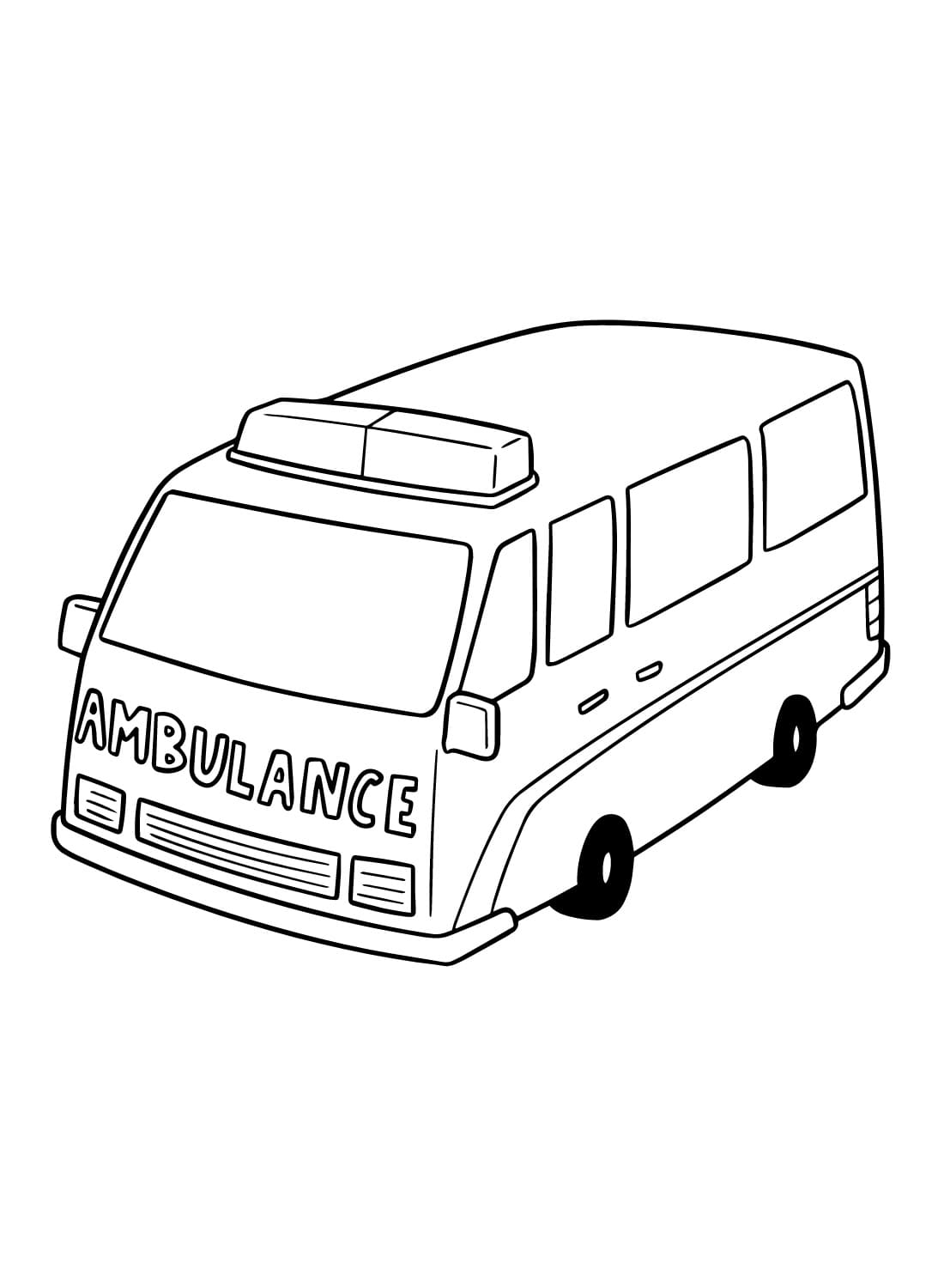 Ilmainen tulostettava ambulanssi Värityskuva