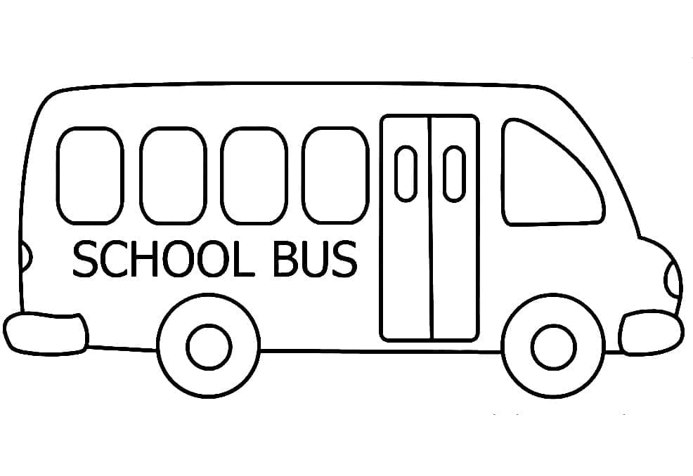 Koulubussin kuva Värityskuva