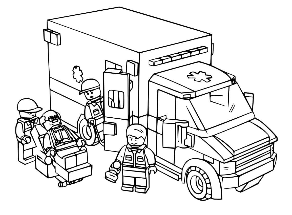 Lego-ambulanssi Värityskuva