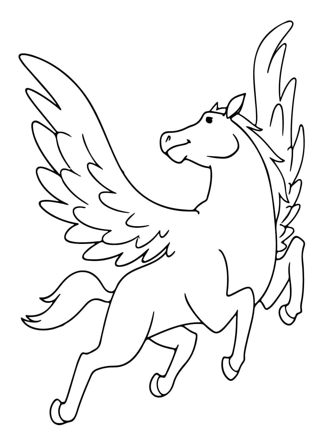 Lentävä Pegasus Värityskuva