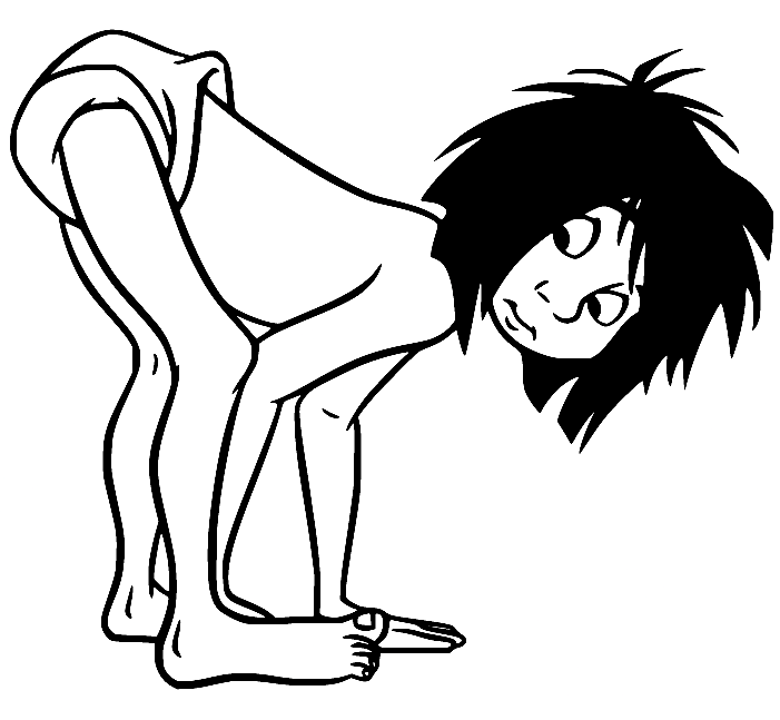 Mowgli Viidakkokirjasta Värityskuva