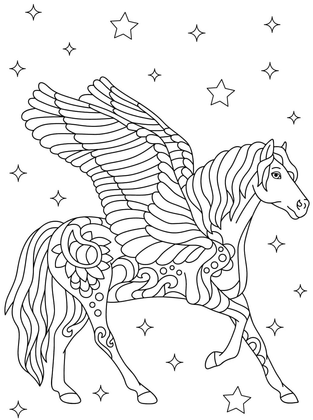 Pegasuksen kauneus Värityskuva
