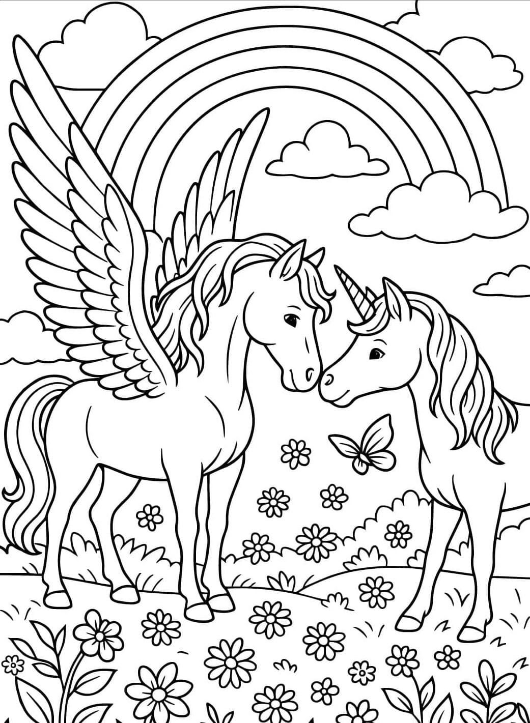 Pegasus aktiviteetti tulostettava Värityskuva