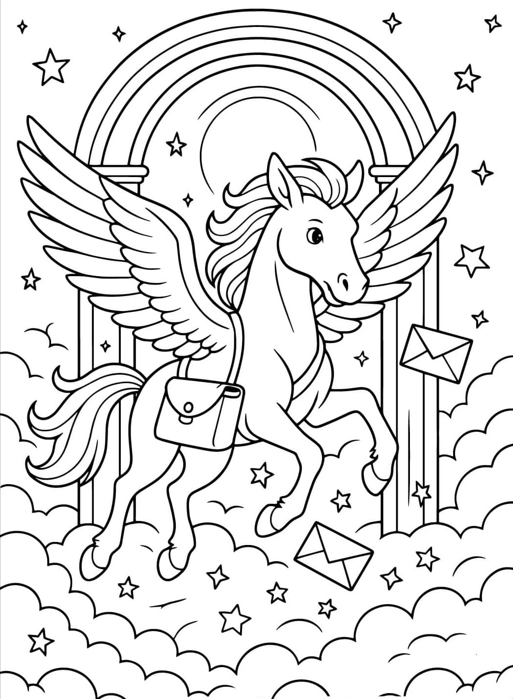 Pegasus kuva Värityskuva