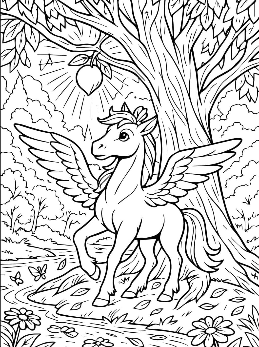 Pegasus satumaailmassa Värityskuva