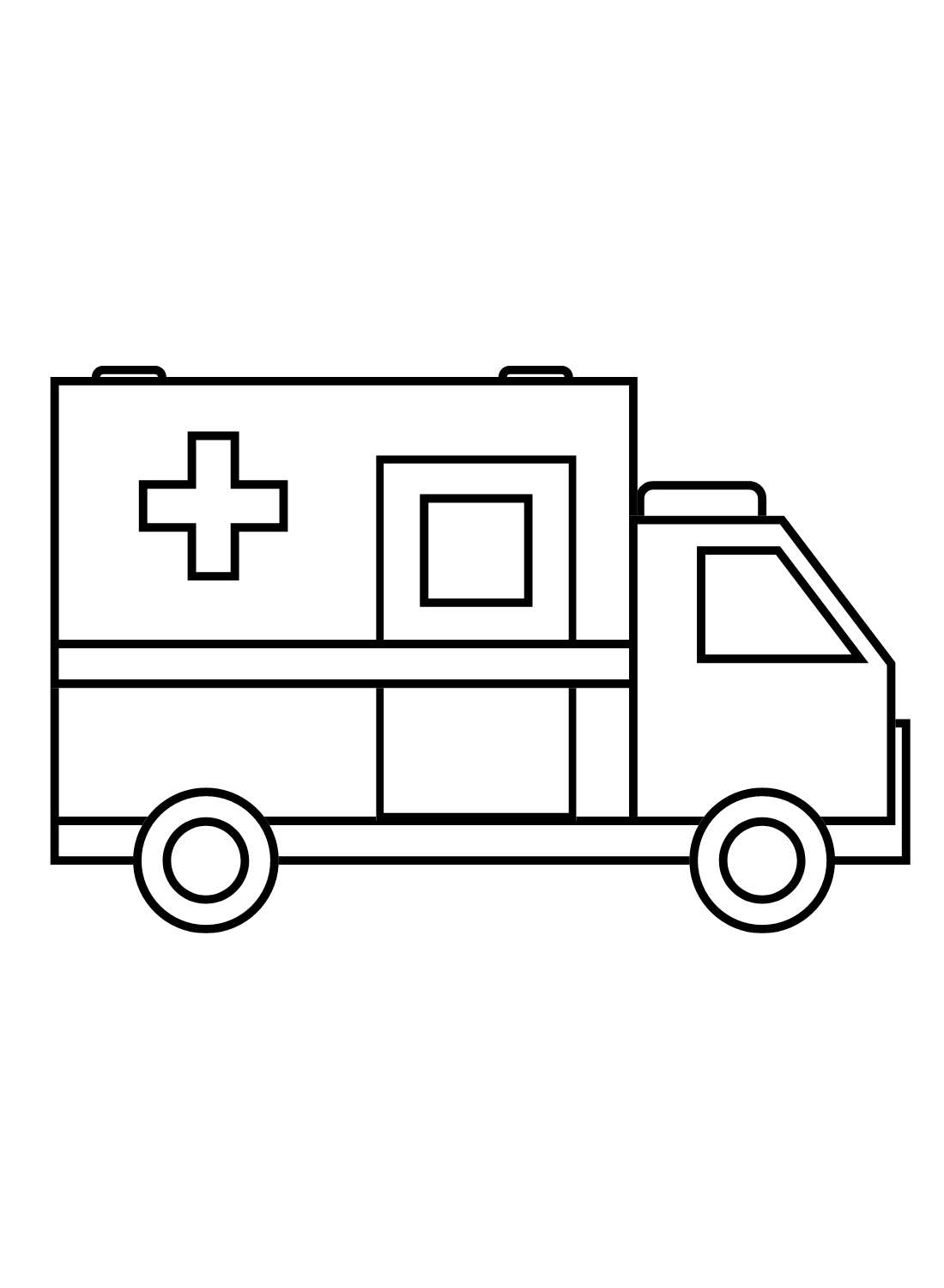 Piirrä helppo ambulanssi Värityskuva