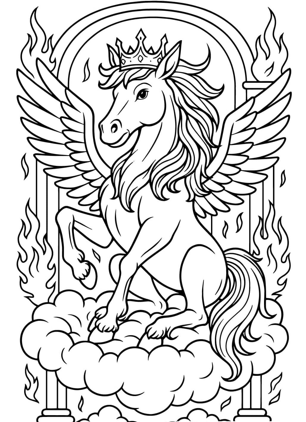 Sateenkaaripegasus Värityskuva