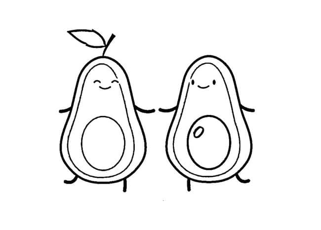 Söpö pieni avokado Värityskuva