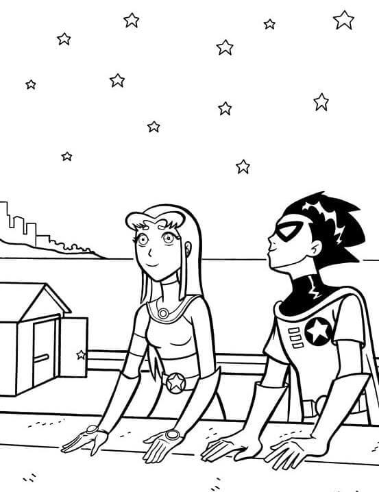 Starfire ja Robin Värityskuva