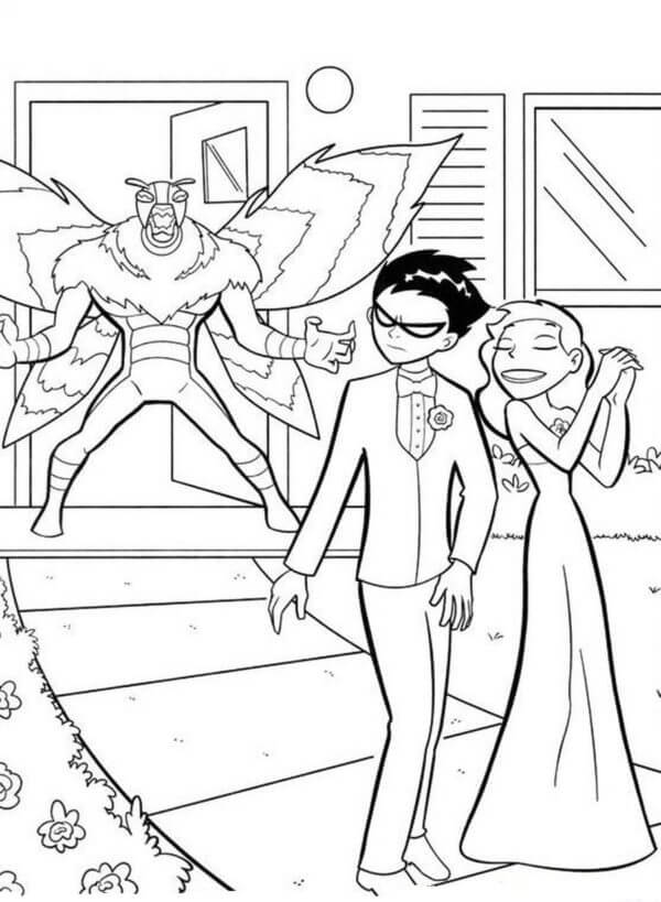 Teen Titans Go Häissä Värityskuva