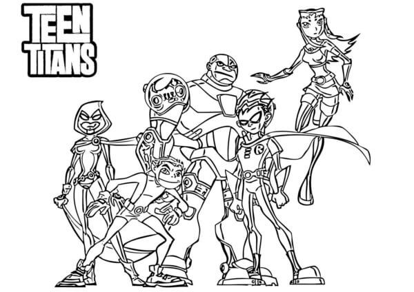Teen Titans Go tulostettava Värityskuva