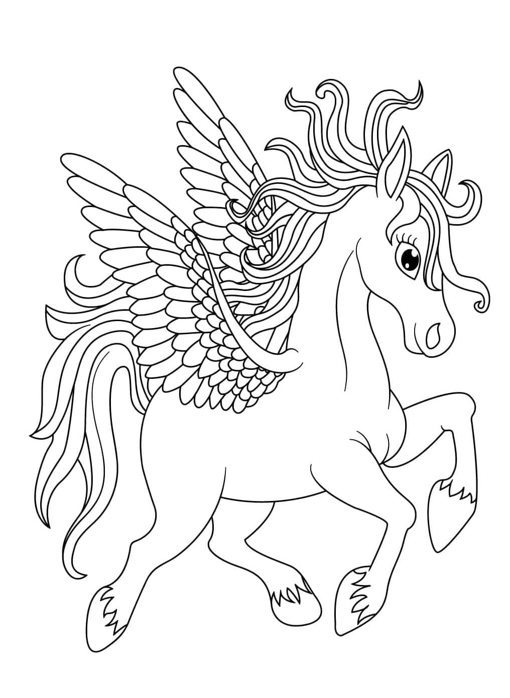 Tulostettava Pegasus Värityskuva