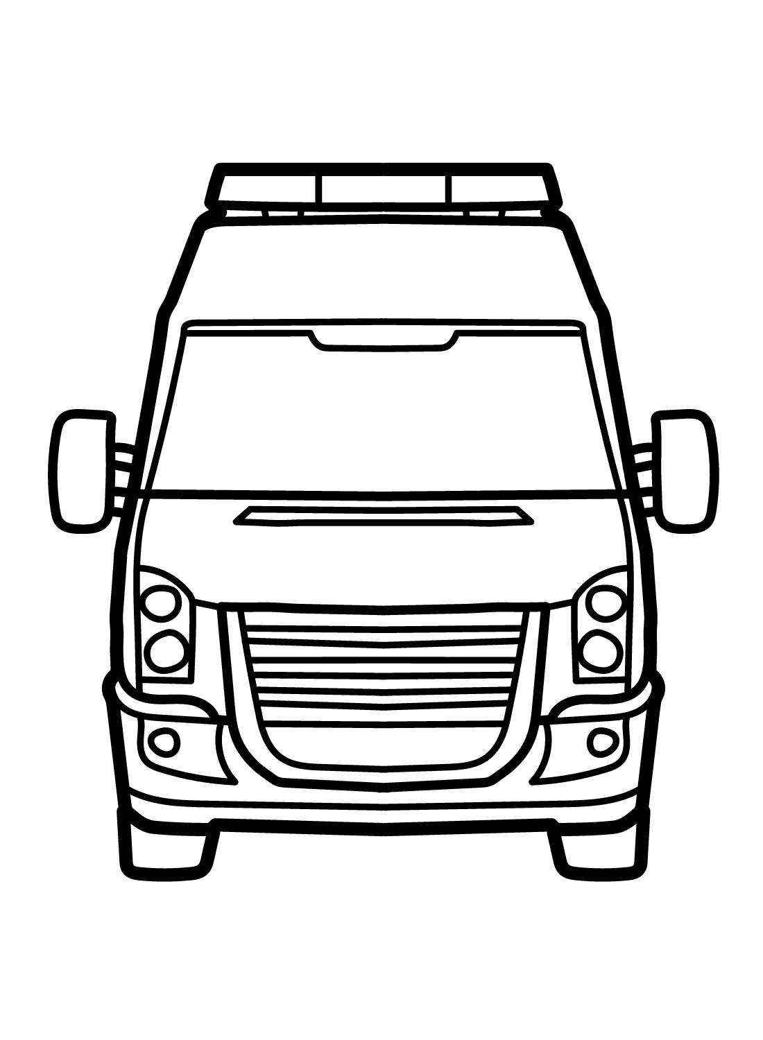 Tulostettava ambulanssi lapsille Värityskuva