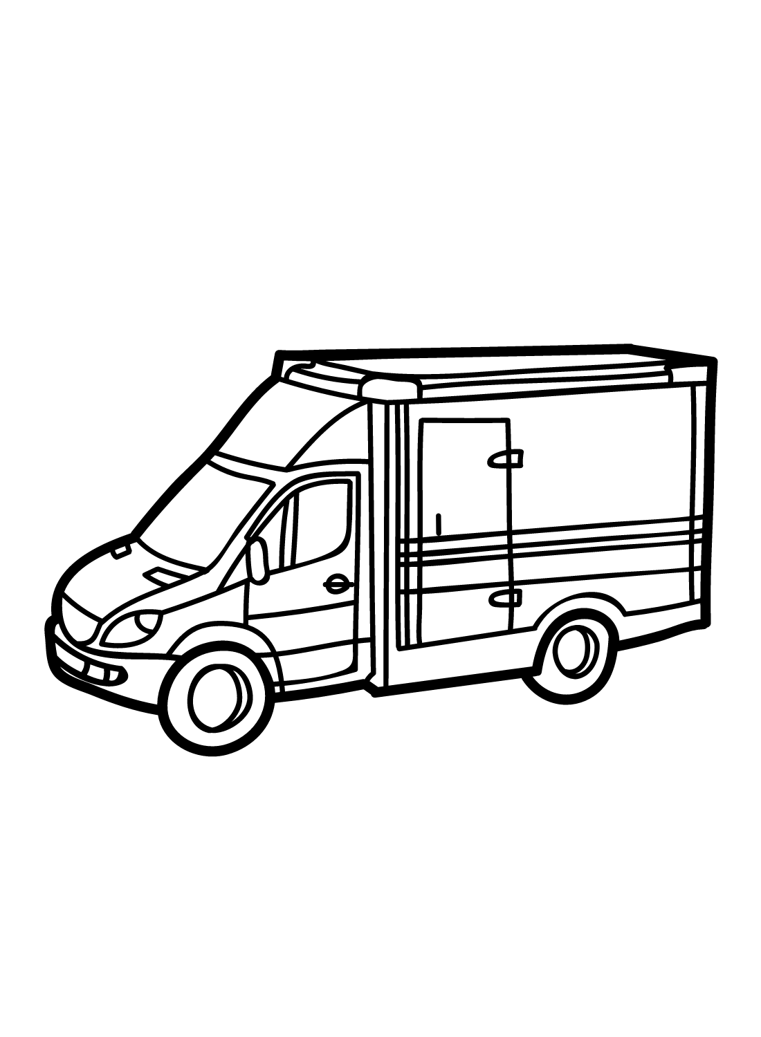 Tulostettava ambulanssikuva Värityskuva
