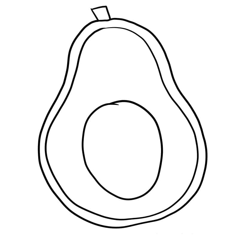 Yksinkertainen avokado Värityskuva