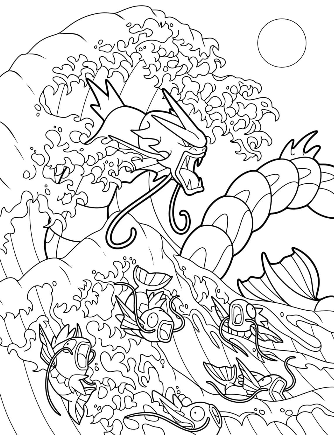 Gyarados ja Magikarp Värityskuva
