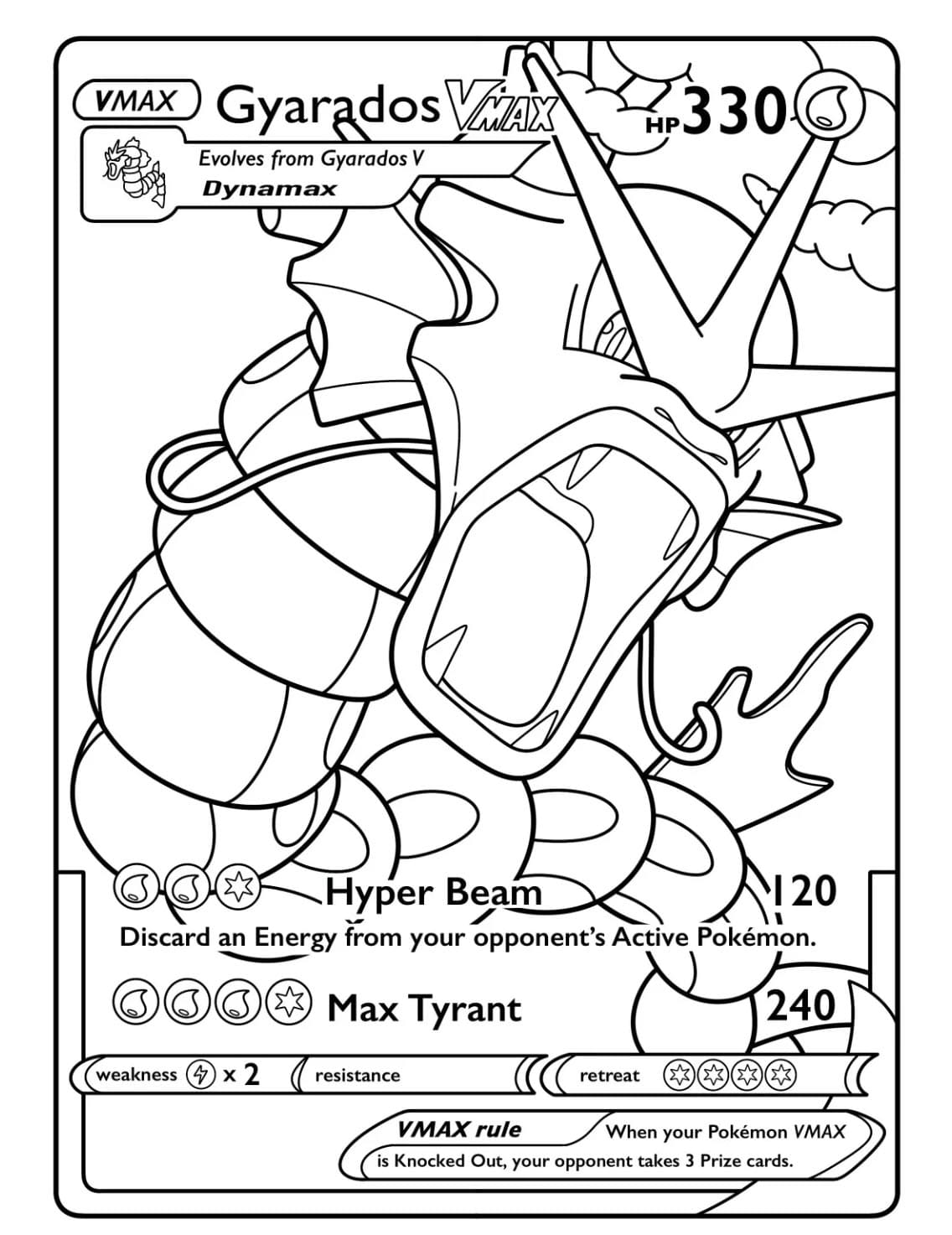 Gyarados-kortti Värityskuva