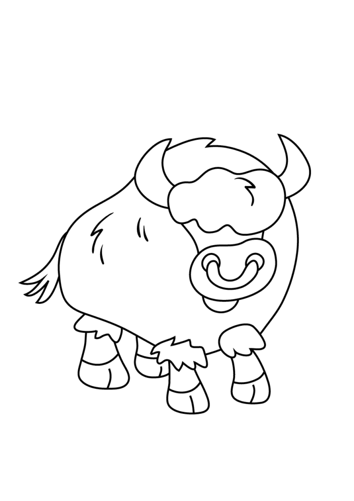 Hauska buffalo sarjakuva Värityskuva