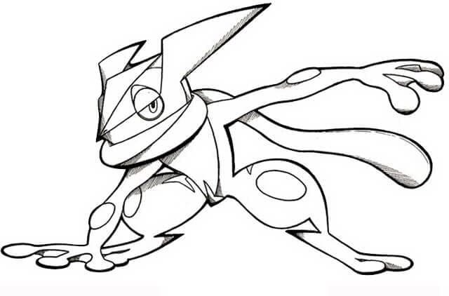 Kylmänä Greninja Värityskuva