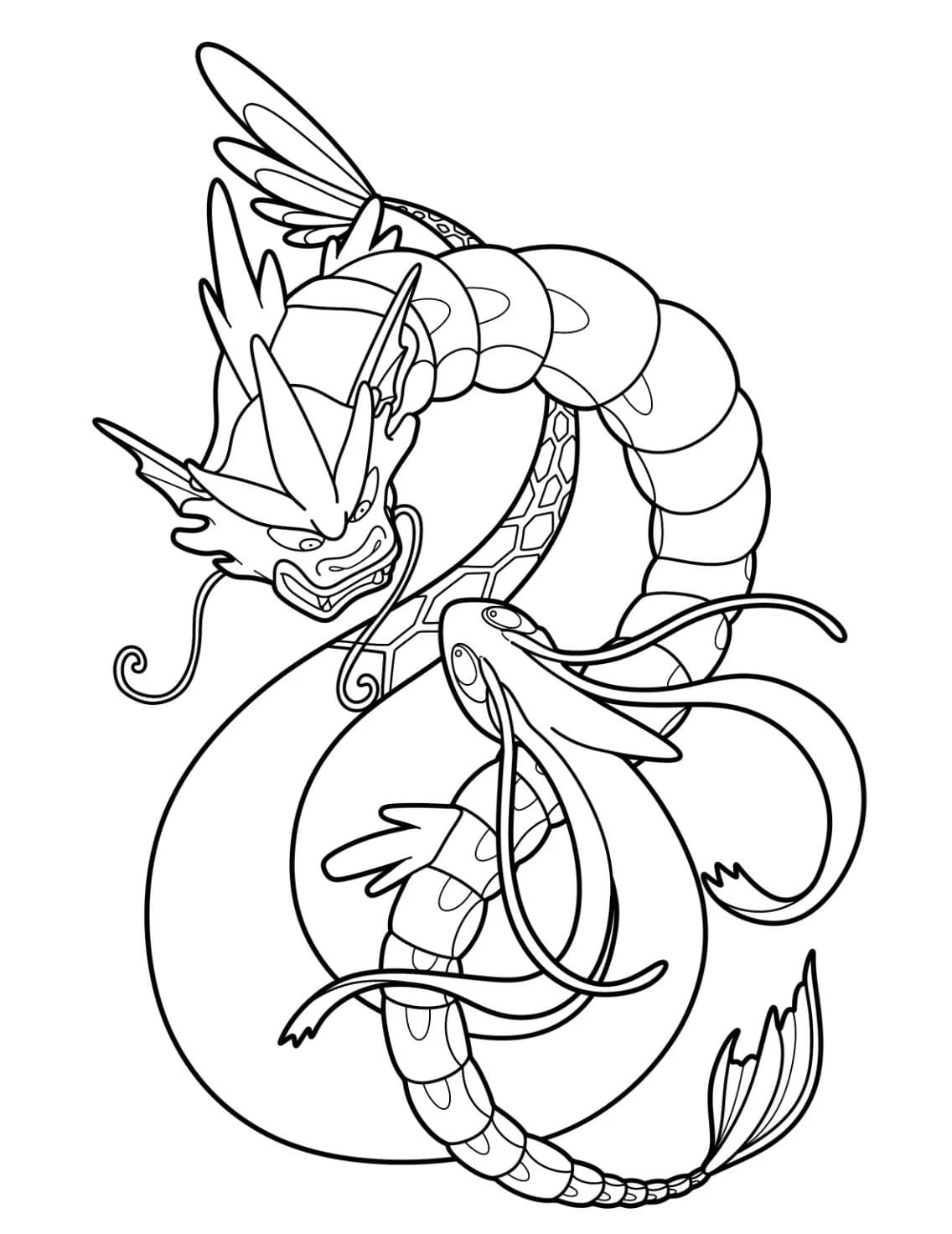Mega Gyarados Magikarpin kanssa Värityskuva
