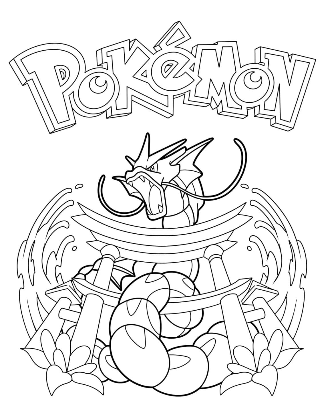 Pokemon-juliste Gyarados Värityskuva