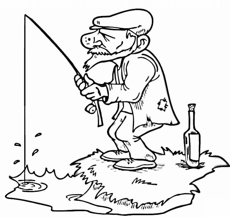 Vanha kalastaja Värityskuva