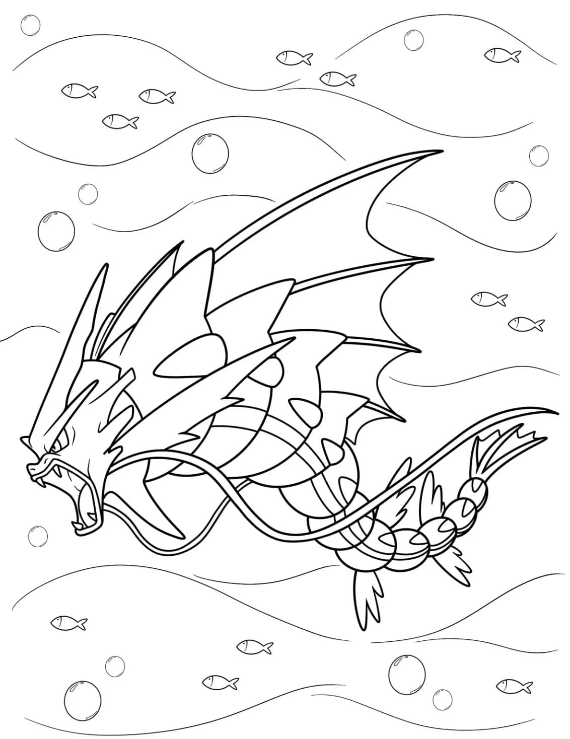 Vihainen Gyarados Värityskuva