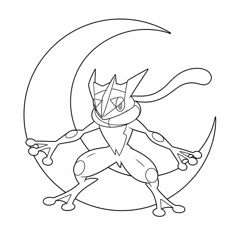 Viileä Greninja Värityskuva