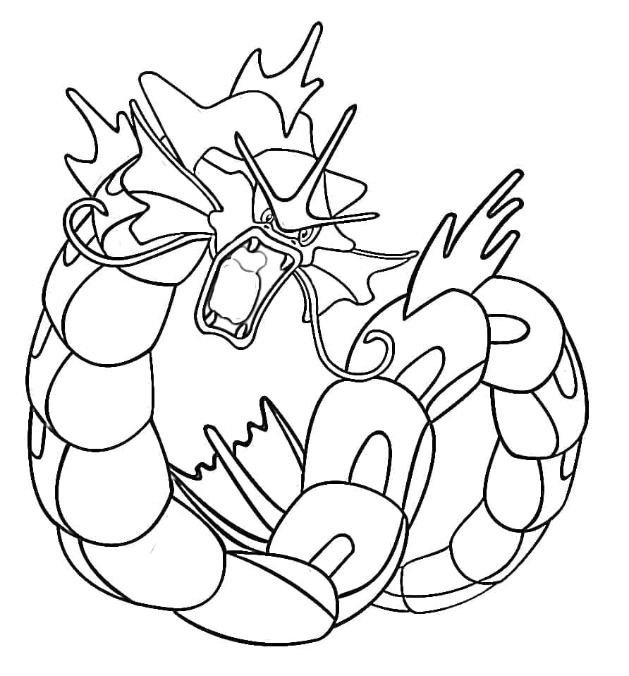 Viileät Gyarados-pelit Värityskuva