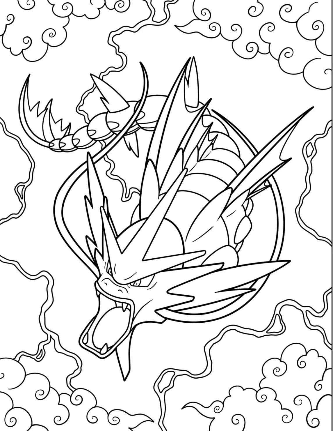 Yksityiskohtaiset Gyarados Värityskuva