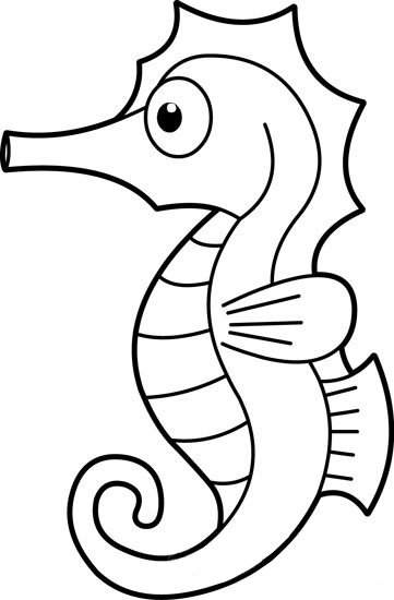 Coloriage Un hippocampe à imprimer