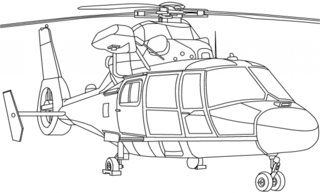 Coloriage Hélicoptère Militaire à imprimer