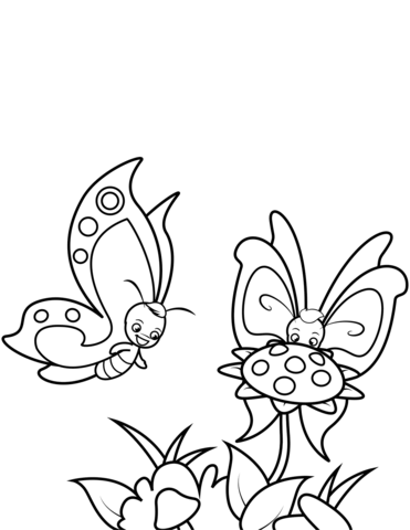 Coloriage Papillon Avec Tournesol