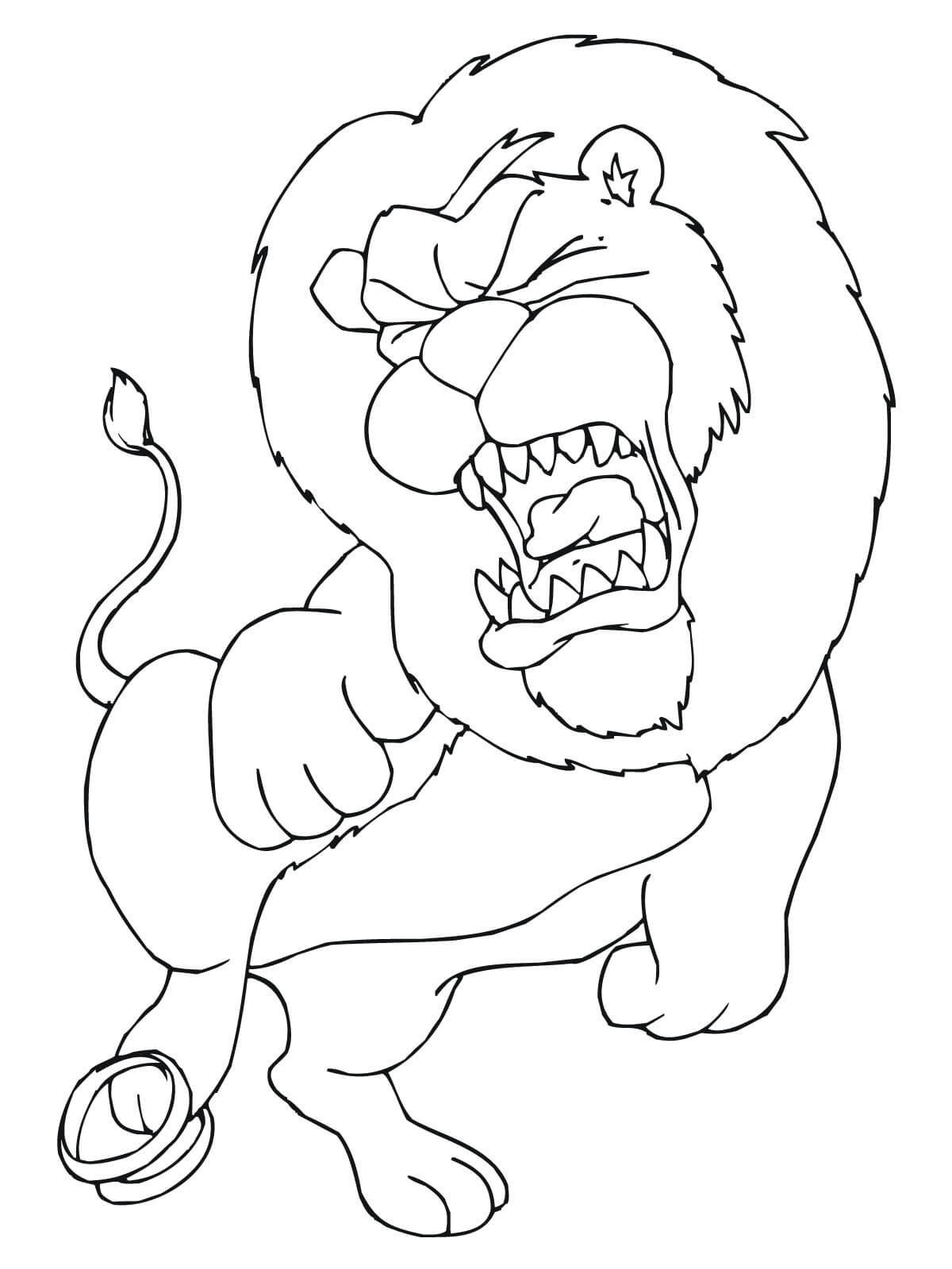 Coloriage Lion en Douleur