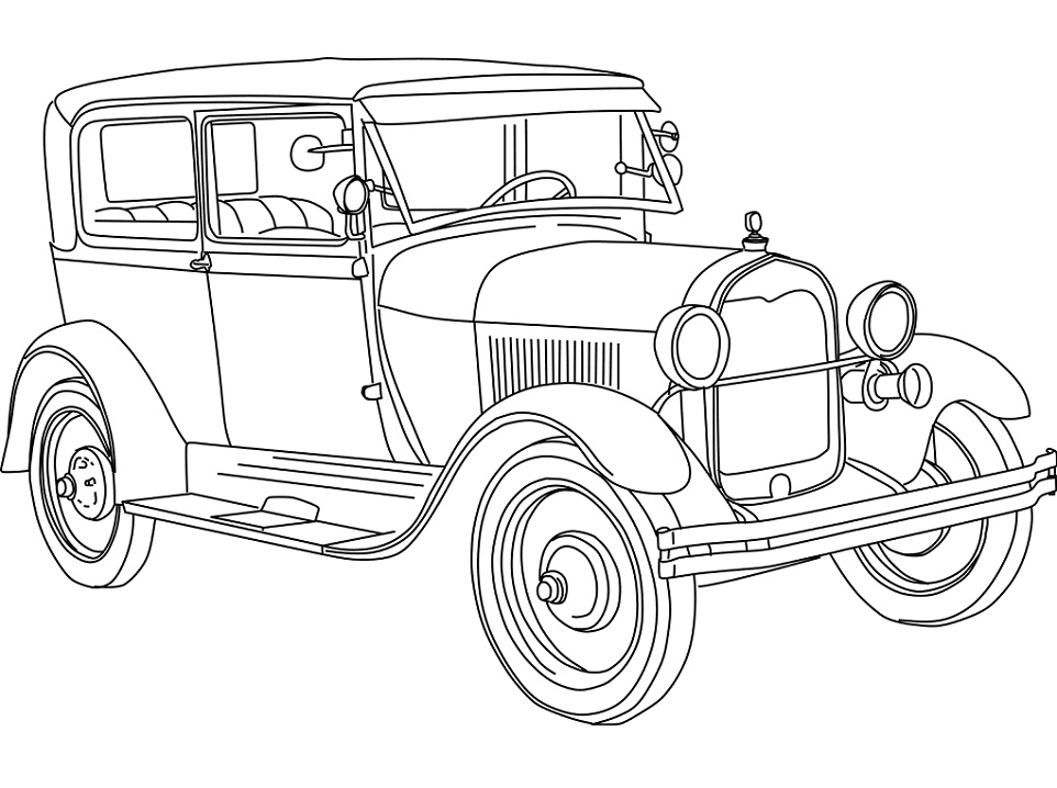 Coloriage Ford Modèle A (1928) à imprimer