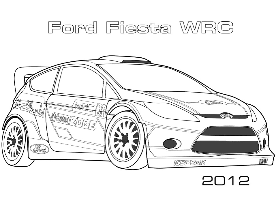 Coloriage 2012 Ford Fiesta WRC à imprimer