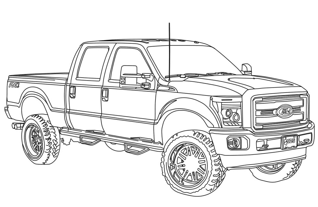 Coloriage Ford F250 Lifted 2014 à imprimer