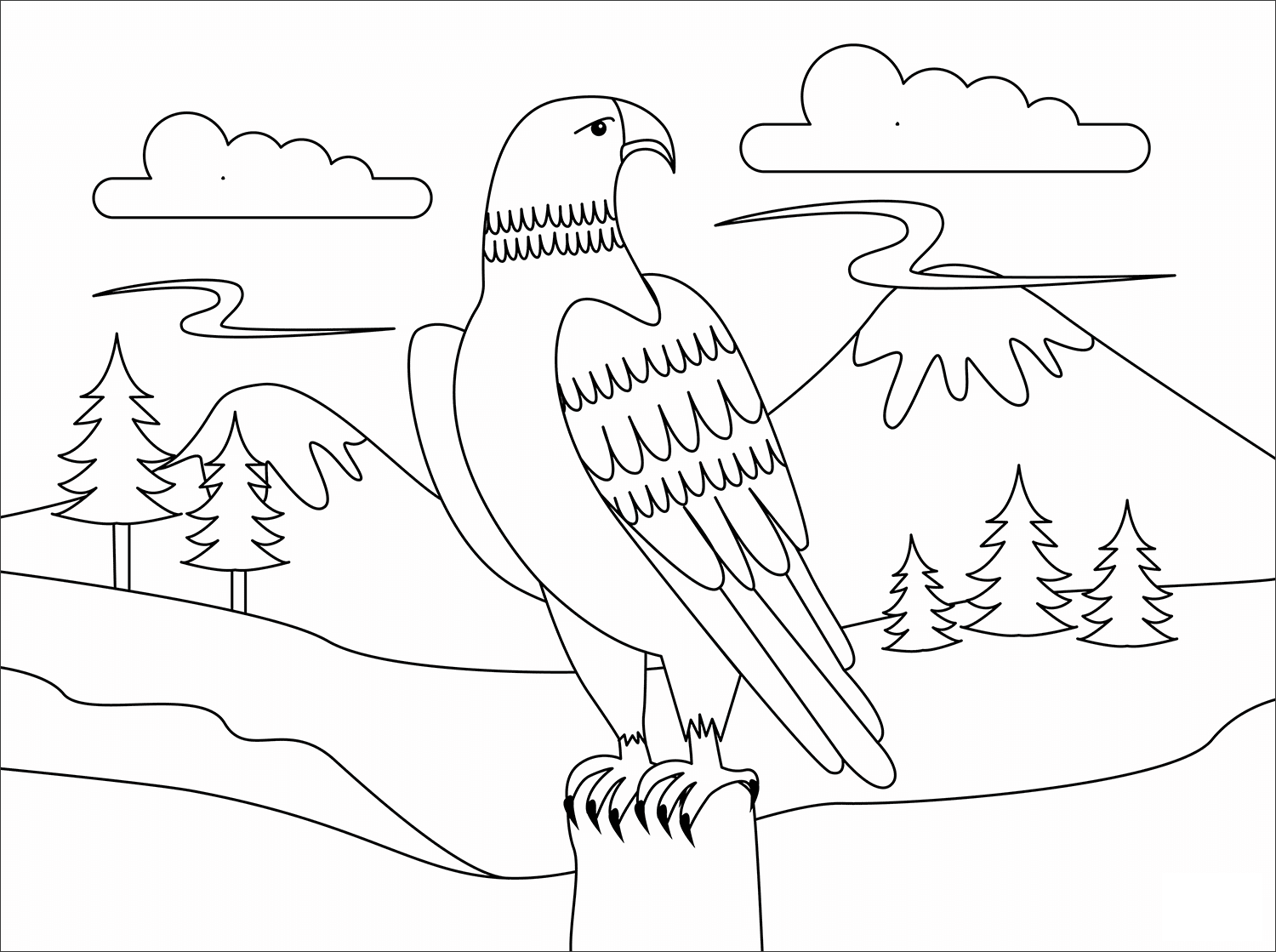 Coloriage Aigle Debout à imprimer